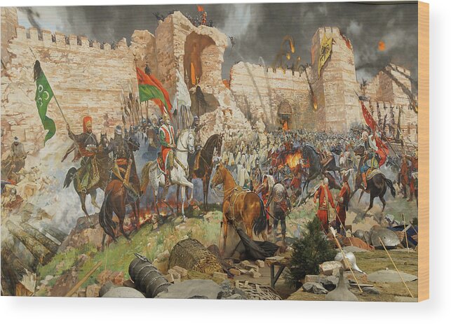 Assault Wood Print featuring the photograph Final assault and the fall of Constantinople in 1453 #3 by Steve Estvanik