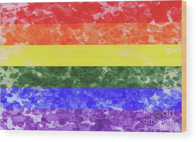 Rainbow Wood Print featuring the digital art Rainbow Pride #3 by Esoterica Art Agency
