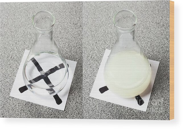 Beakers Wood Print featuring the photograph Rates Of Reaction Experiment #3 by Martyn F. Chillmaid/science Photo Library