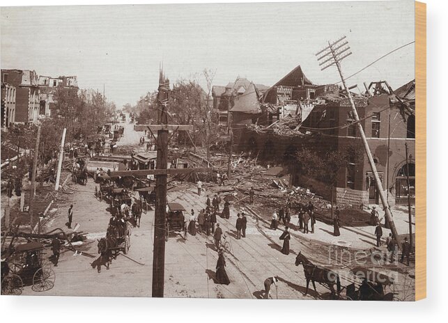 Rubble Wood Print featuring the photograph Aftermath Of St. Louis Tornado by Bettmann