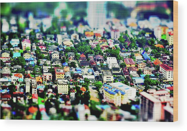 Tranquility Wood Print featuring the photograph Bangkok City From Above by Silent Resilience Photography