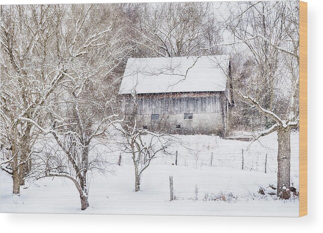 Barn Wood Print featuring the photograph Barn in the Snow #2608 by Susan Yerry