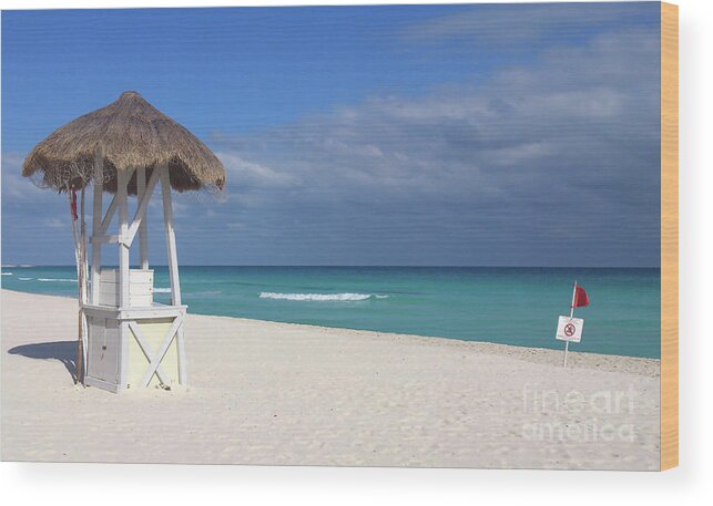 Cancun Wood Print featuring the photograph Cancun Beach by Alexandra Vusir