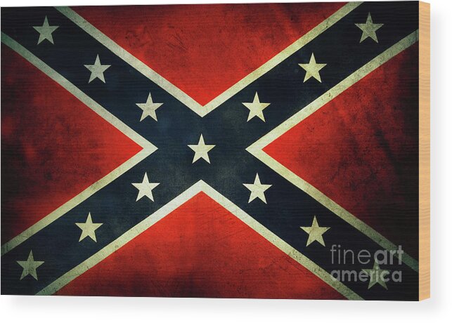 Confederate Wood Print featuring the photograph Confederate Rebel Battle Flag by Doc Braham