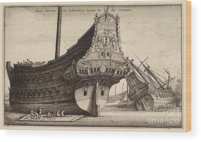 1600s Wood Print featuring the photograph Dutch East Indiaman Ship by Metropolitan Museum Of Art/science Photo Library