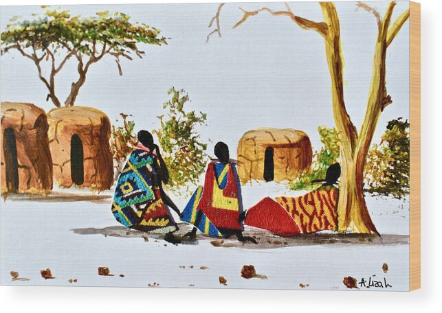 African Art Wood Print featuring the painting L-284 by Albert Lizah