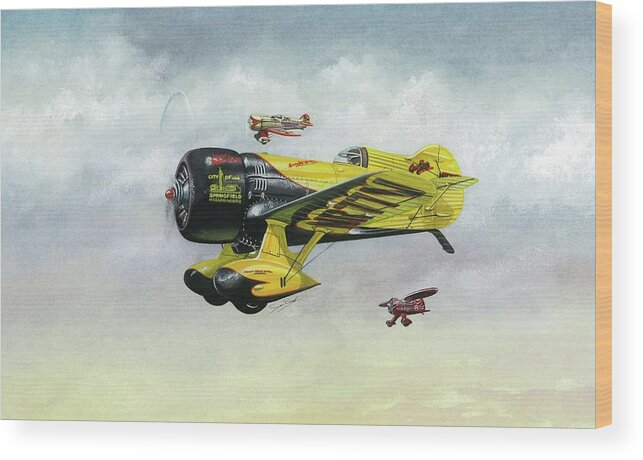 Granville Wood Print featuring the painting Lowell Bayle's Gee Bee by Simon Read