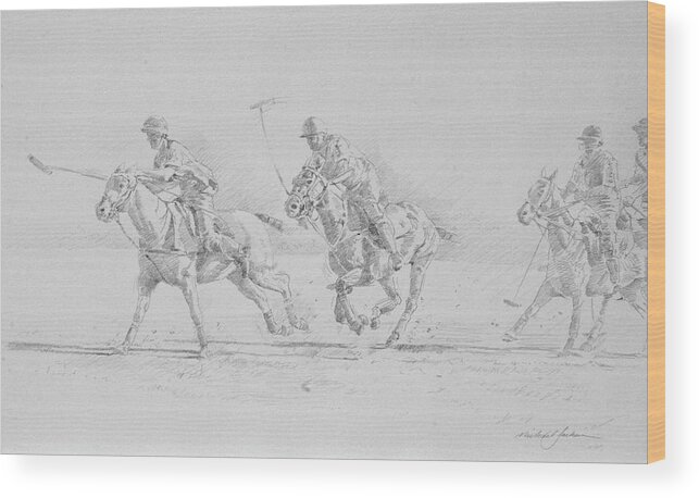 Jockey
People Wood Print featuring the photograph Polo Sketch by Michael Jackson