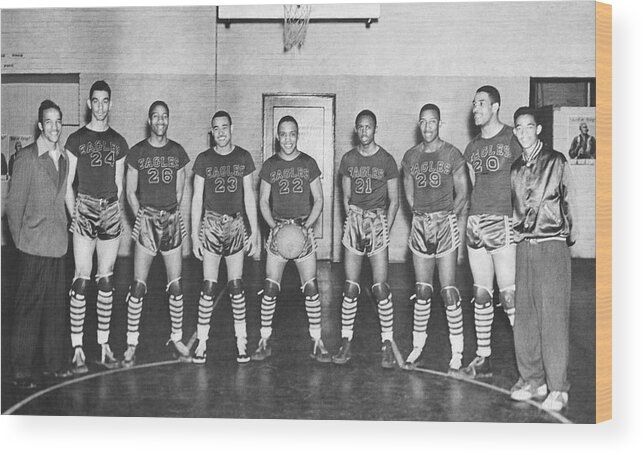 Color Image Wood Print featuring the photograph Portrait Of North Carolina Basketball by North Carolina Central University