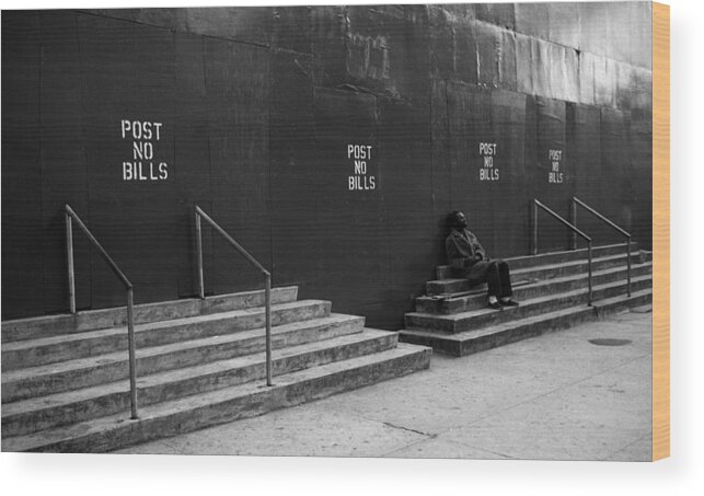 Billboard Wood Print featuring the photograph Post No Bills (from The Series "alone") by Dieter Matthes