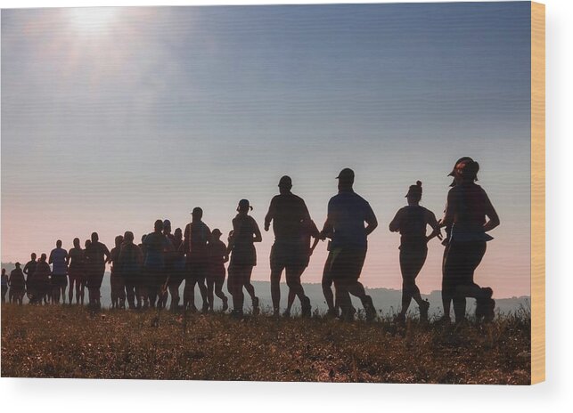 Runners Wood Print featuring the photograph Run by Terri Hart-Ellis