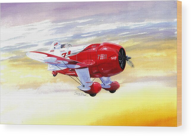 Granville Wood Print featuring the painting Russell Thaw's Gee Bee R2 by Simon Read