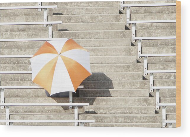 Tranquility Wood Print featuring the photograph Stadium Umbrella by Scott Moore Limelight Imaging