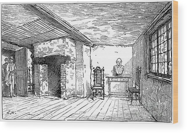 Engraving Wood Print featuring the drawing The Room In Which Shakespeare Was Born by Print Collector
