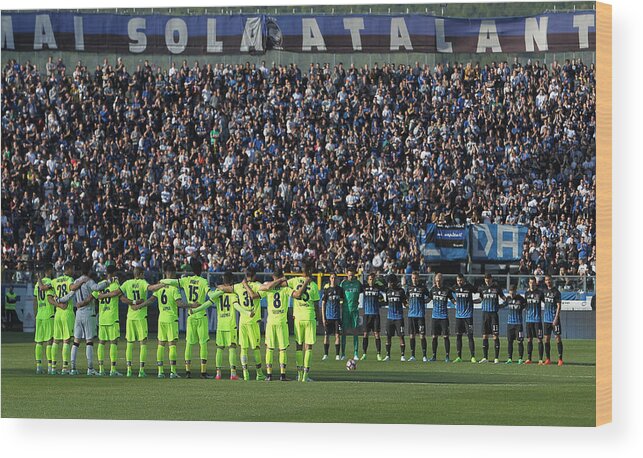 Stadio Atleti Azzurri D'italia Wood Print featuring the photograph Atalanta BC v Bologna FC - Serie A #3 by Marco Luzzani