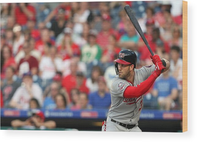 American League Baseball Wood Print featuring the photograph Bryce Harper #9 by Rich Schultz