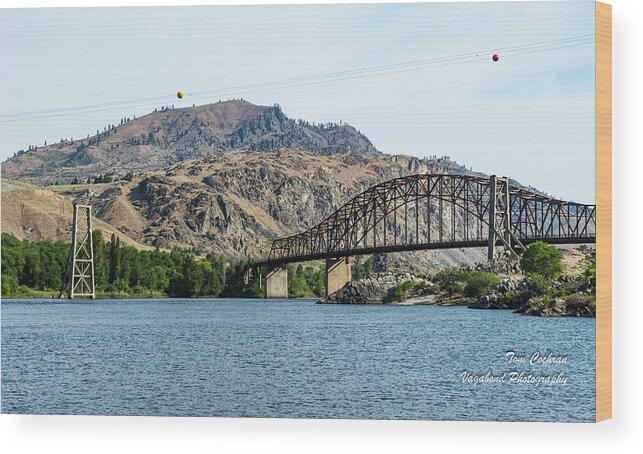 Beebe Bridges Over The Columbia Wood Print featuring the photograph Beebe Bridges over the Columbia by Tom Cochran