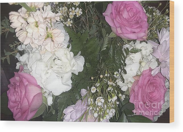 Flowers Wood Print featuring the photograph Birthday flowers by Nancy Graham