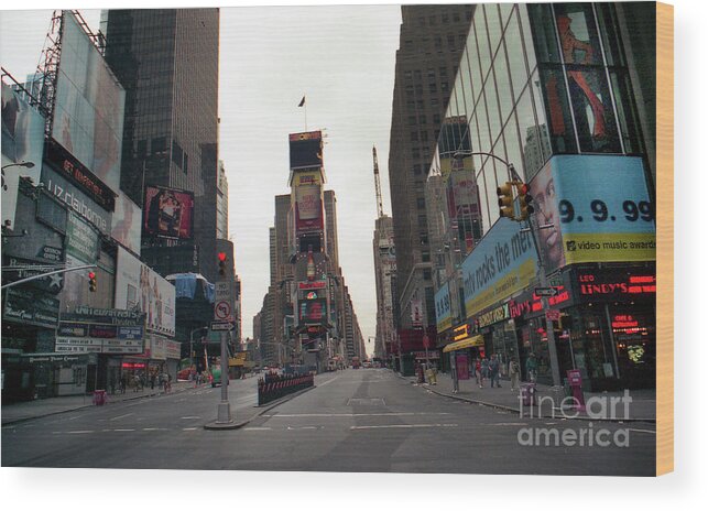 Broadway Wood Print featuring the photograph Broadway in the early 1990's by Steven Spak