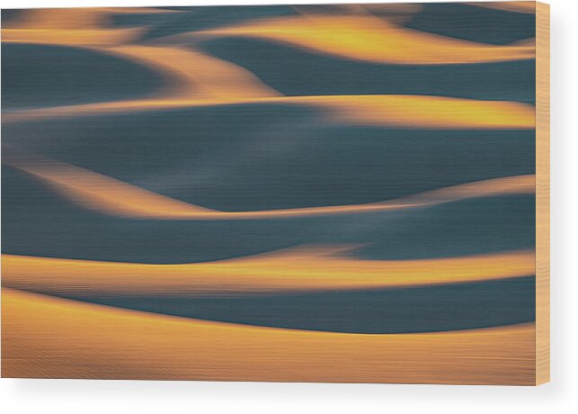Abstract Wood Print featuring the photograph Dunes In Motion by David Downs