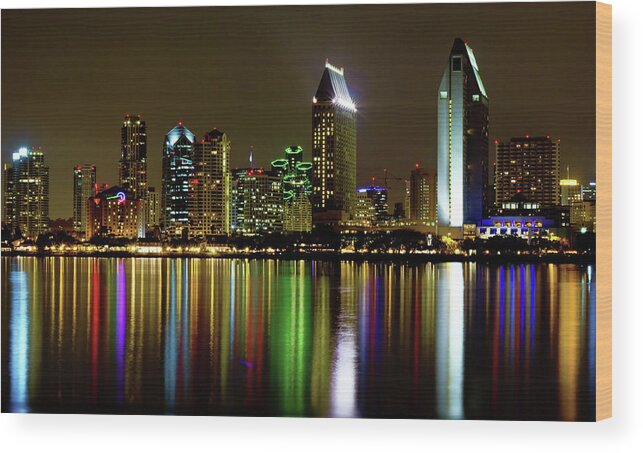 San Diego Wood Print featuring the photograph Eminent Echoes of San Diego by Ryan Weddle