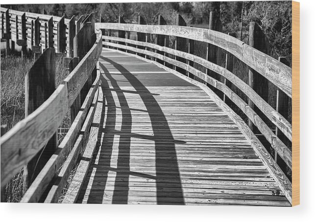 Hike Wood Print featuring the photograph Foot Bridge to Outdoors Adventure - Eastern NC by Bob Decker