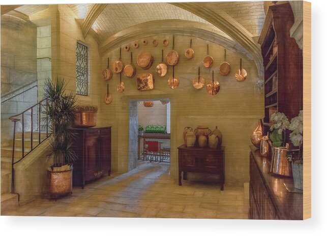 France Wood Print featuring the photograph French Country Copper Kitchen by Marcy Wielfaert