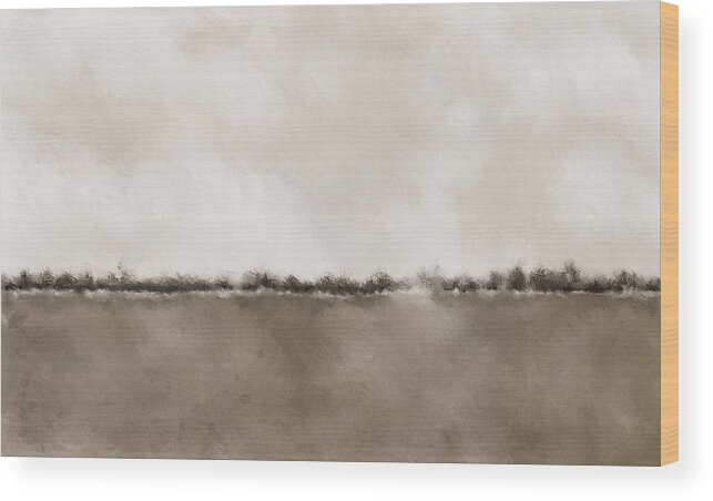 Abstract Landscape Wood Print featuring the digital art Further Away Than You Think by Shawn Conn