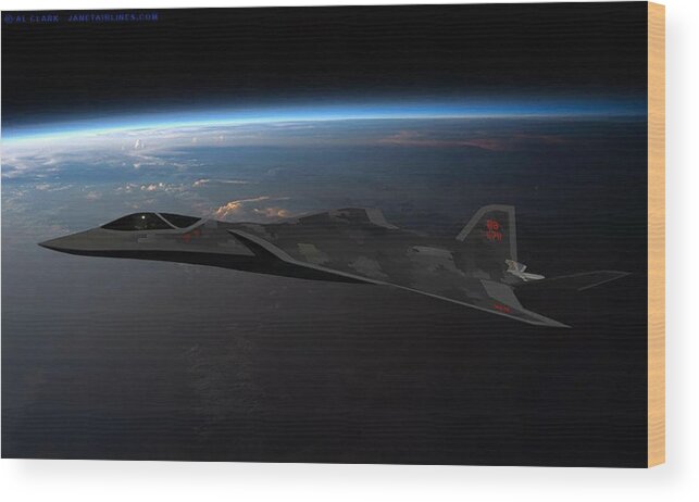 Lmt Wood Print featuring the digital art Lockheed LMT Intel Raven R by Custom Aviation Art