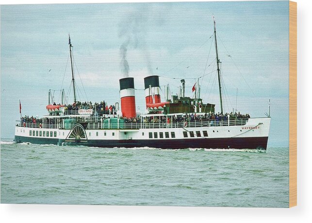  Wood Print featuring the photograph PS Waverley Paddle Steamer 1977 by Gordon James