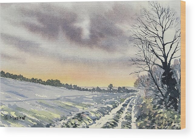 Watercolour Wood Print featuring the painting Return to Rudston from Zig Zag Wood by Glenn Marshall