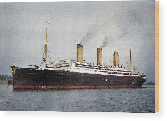 Steamer Wood Print featuring the digital art S.S. Imperator by Geir Rosset