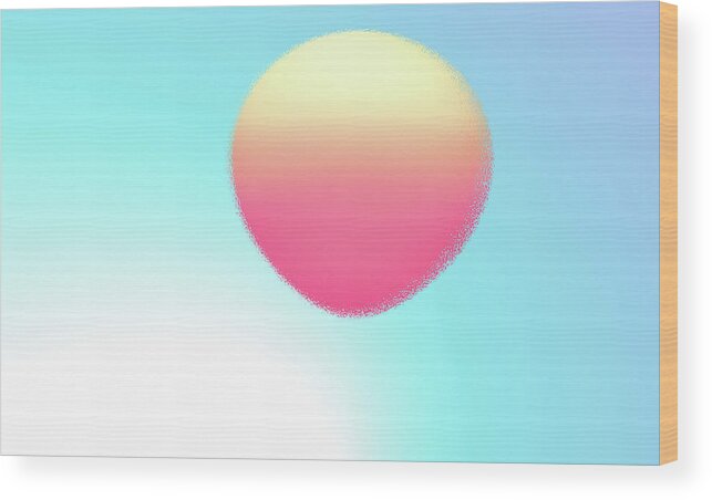 Sun Wood Print featuring the digital art Sun Balloon by Kathleen Illes