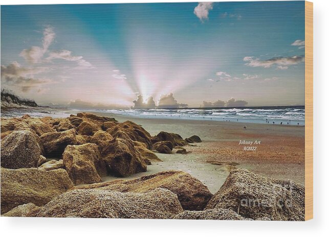 Hurricane Wood Print featuring the photograph Tomorrows Sunrise New Beginnings by John Anderson