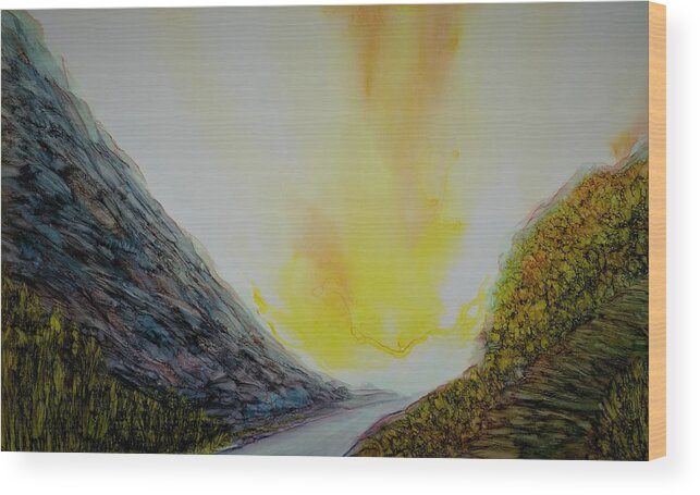 Bright Wood Print featuring the painting Valley Commute by Angela Marinari