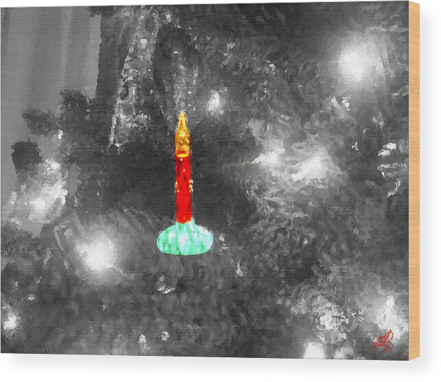 Christmas Wood Print featuring the painting Antique Bubbling Light #1 by Bruce Nutting