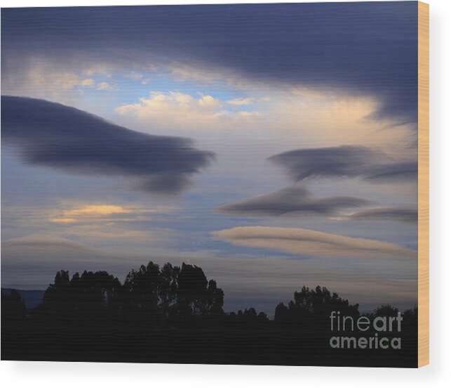 Storm Clouds Wood Print featuring the photograph Cloudy Day 2 #1 by Jacklyn Duryea Fraizer