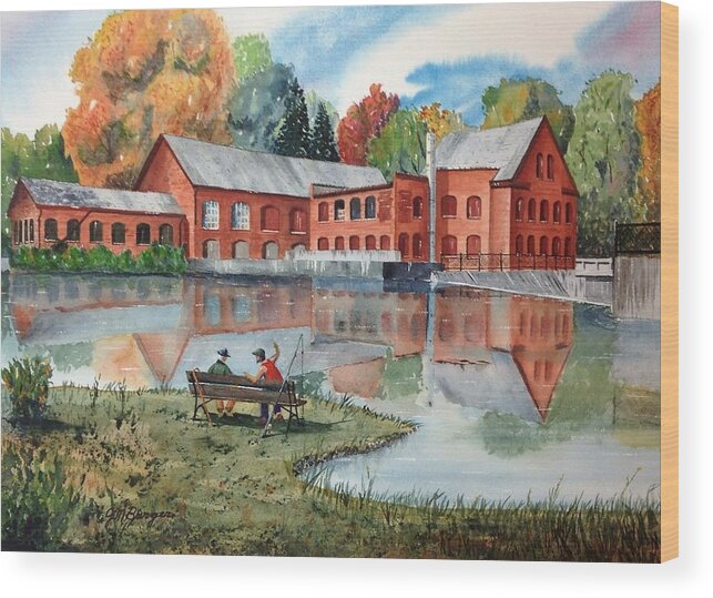 Mill Wood Print featuring the painting Mill Town by Joseph Burger