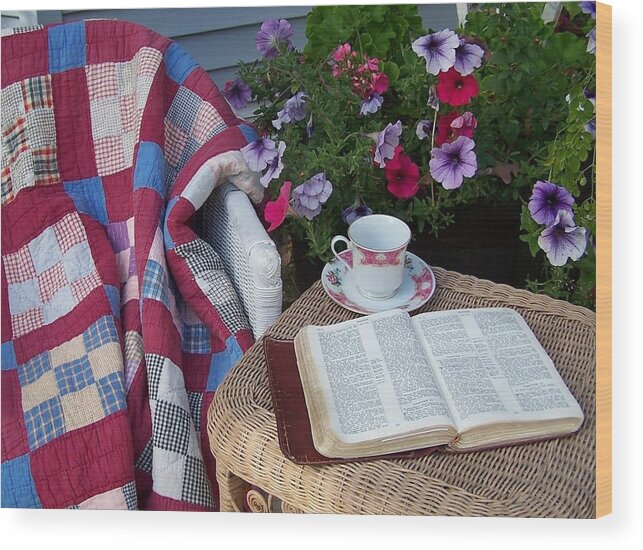 Prayer Wood Print featuring the photograph Prayer Chair #2 by Kathleen Luther