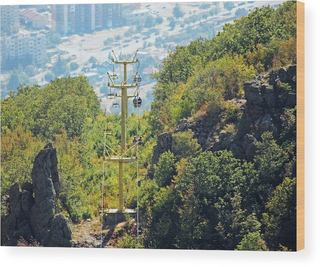 Sliven Chairlift Wood Print featuring the photograph Sliven Chairlift #1 by Tony Murtagh