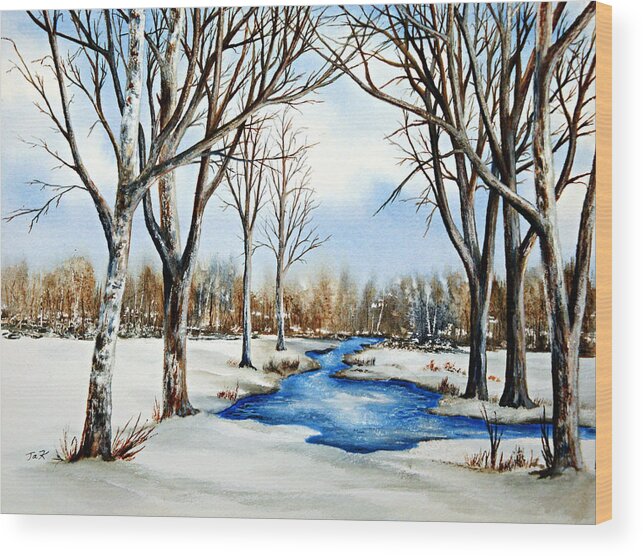 Winter Wood Print featuring the painting Winter Respite by Thomas Kuchenbecker