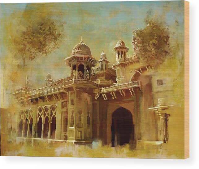 Pakistan Wood Print featuring the painting Aitchison College #2 by Catf