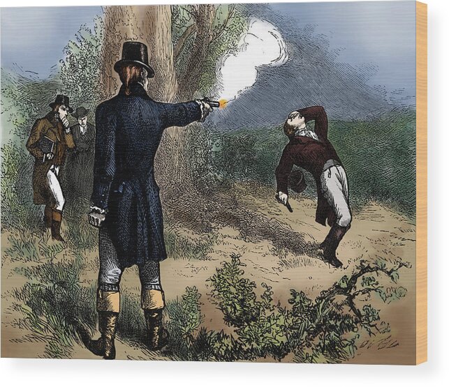 Government Wood Print featuring the photograph Burr-hamilton Duel, 1804 by Science Source