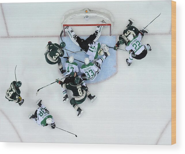 Playoffs Wood Print featuring the photograph Dallas Stars V Minnesota Wild - Game #2 by Hannah Foslien