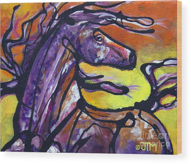 Horse Wood Print featuring the painting #33 June 24th #33 by Jonelle T McCoy