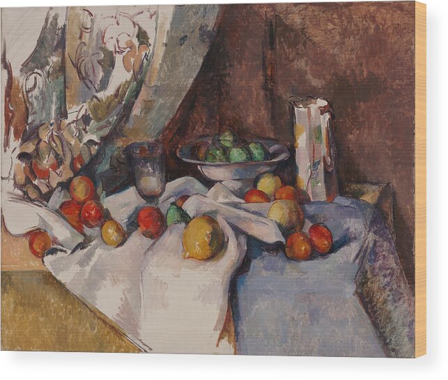 Still Life With Apples Wood Print featuring the painting Still Life with Apples #15 by Paul Cezanne