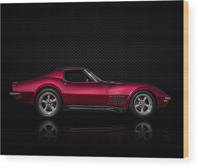 Classic Wood Print featuring the digital art '71 Red #71 by Douglas Pittman