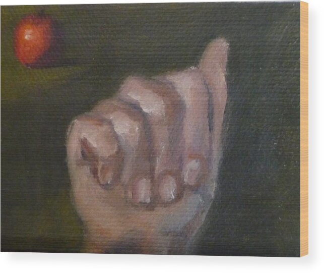 Asl Wood Print featuring the painting A is for Apple by Jessmyne Stephenson