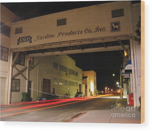 Monterey Wood Print featuring the photograph Aeneas Overpass on Cannery Row by James B Toy