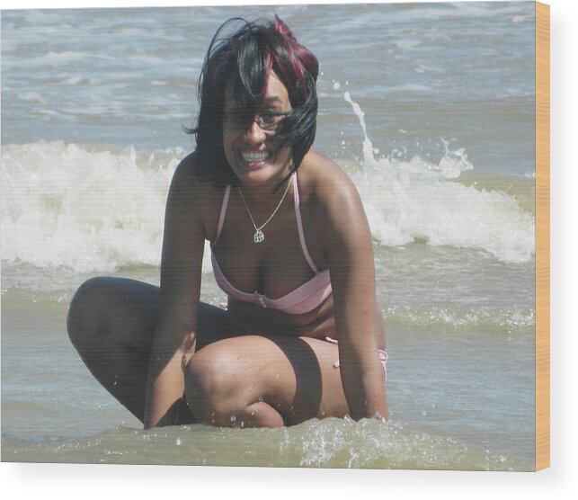 Beach Wood Print featuring the photograph Akilah at the Beach by Shirbie LaRob Whitman